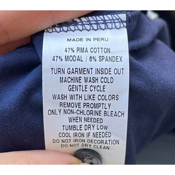 Greyson Polo Shirt Mens Large Blue Apache II Golf Long Sleeve Anaheim Ducks Navy - Picture 5 of 6